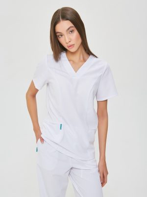 Белый медицинский костюм стрейч MILWHITE