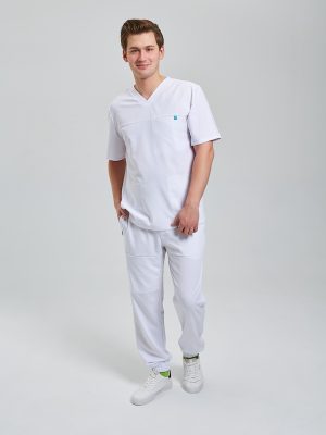 Медициснкий костюм белый мужской MILWHITE